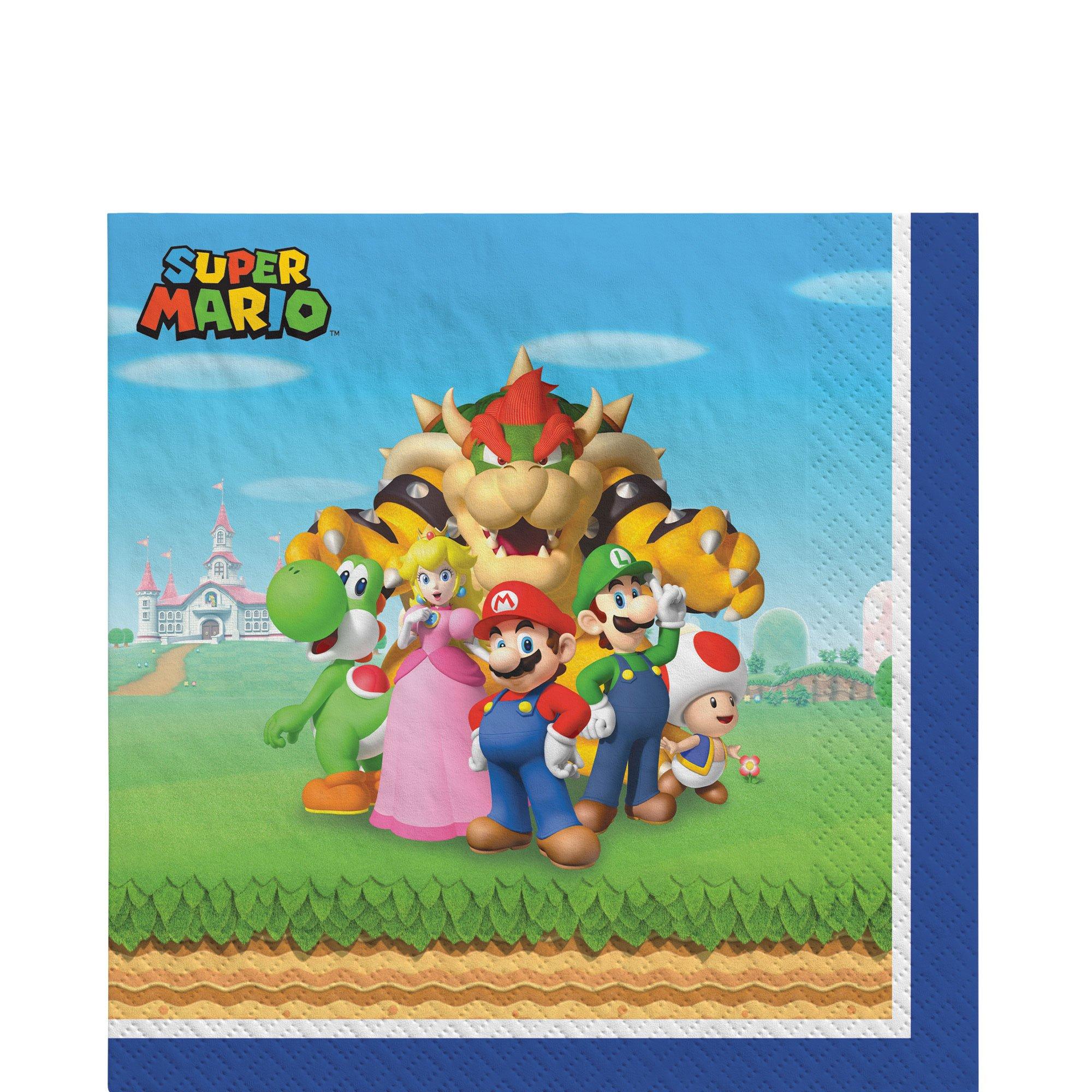 PartyCity Super Mario Bros. Paper Lunch Napkins, 6.5in, 16ct | The Market  Place