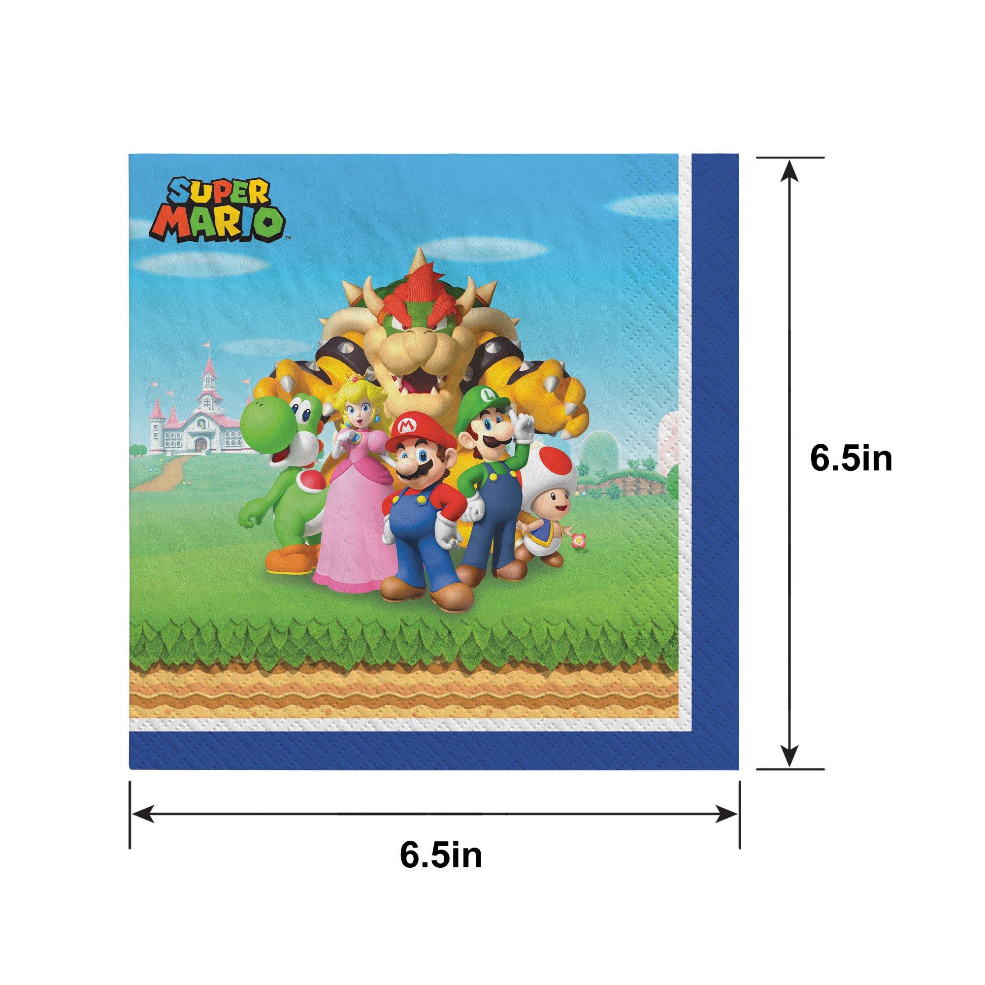 Super Mario Bros. Paper Lunch Napkins, 6.5in, 16ct