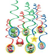 Super Mario Bros. Cardstock Swirl Decorations, 12ct