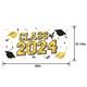 Gold Class of 2024 Graduation Plastic Banner, 65in x 33.5in