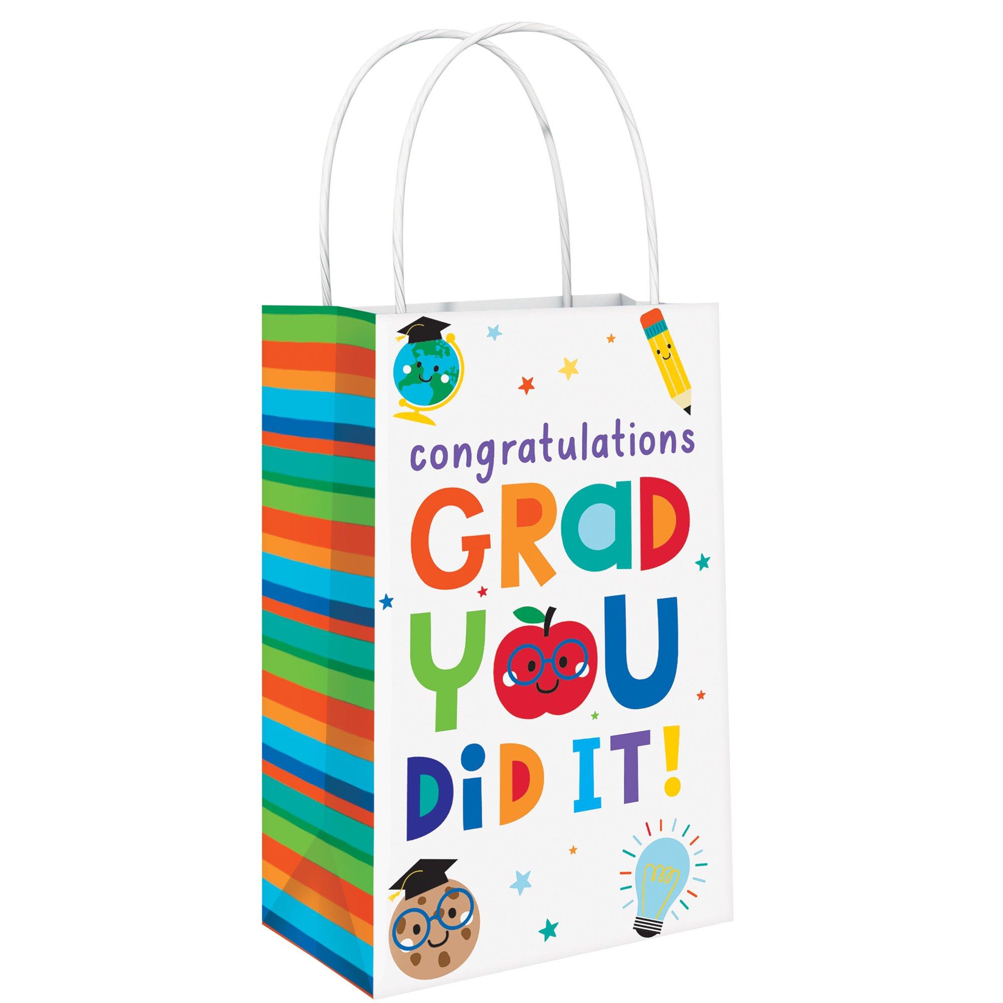 Graduation Fun Paper Favor Bags, 5in x 8.25in, 8ct