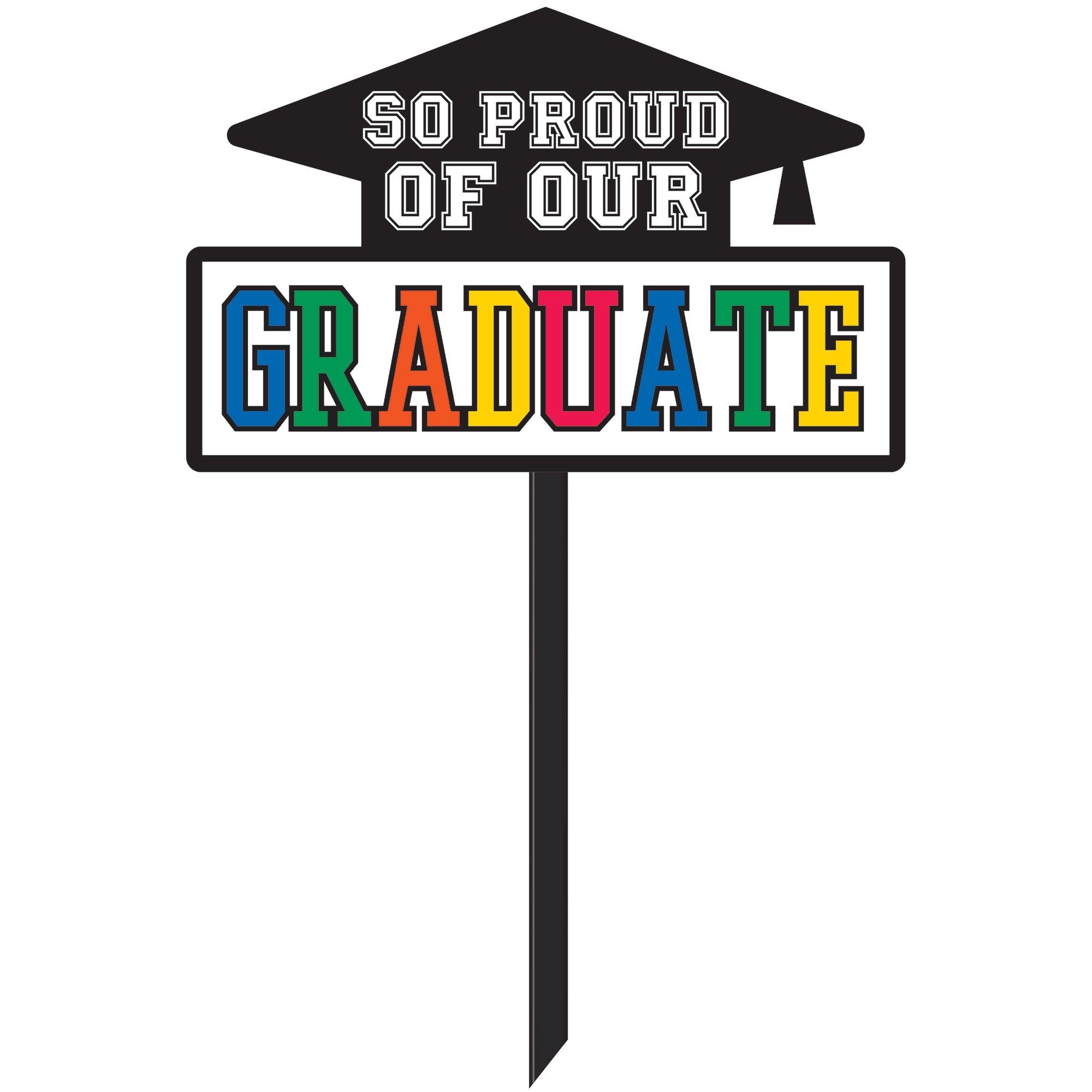 Multicolor So Proud Grad Plastic Yard Sign, 15in x 25in