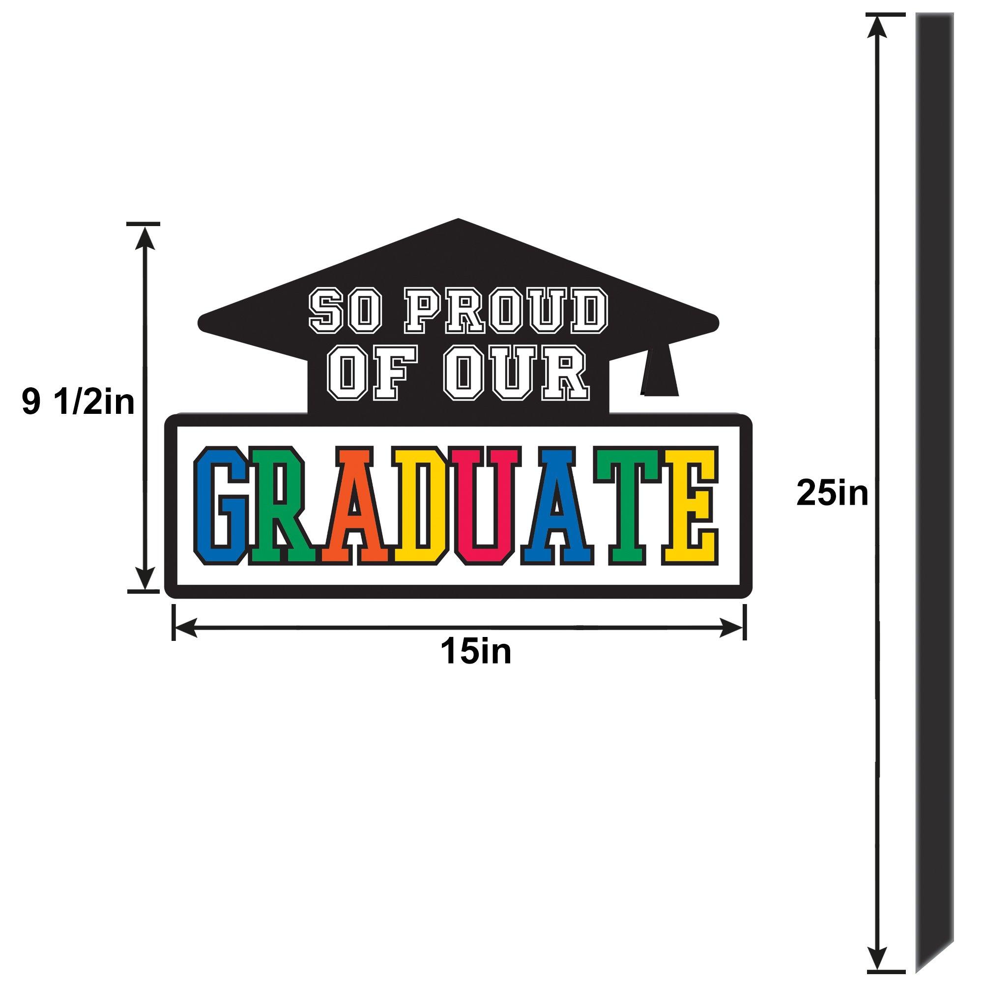 Multicolor So Proud Grad Plastic Yard Sign, 15in x 25in