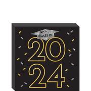 Black, Silver & Gold Class of 2024 Graduation MDF Table Sign, 6.5in