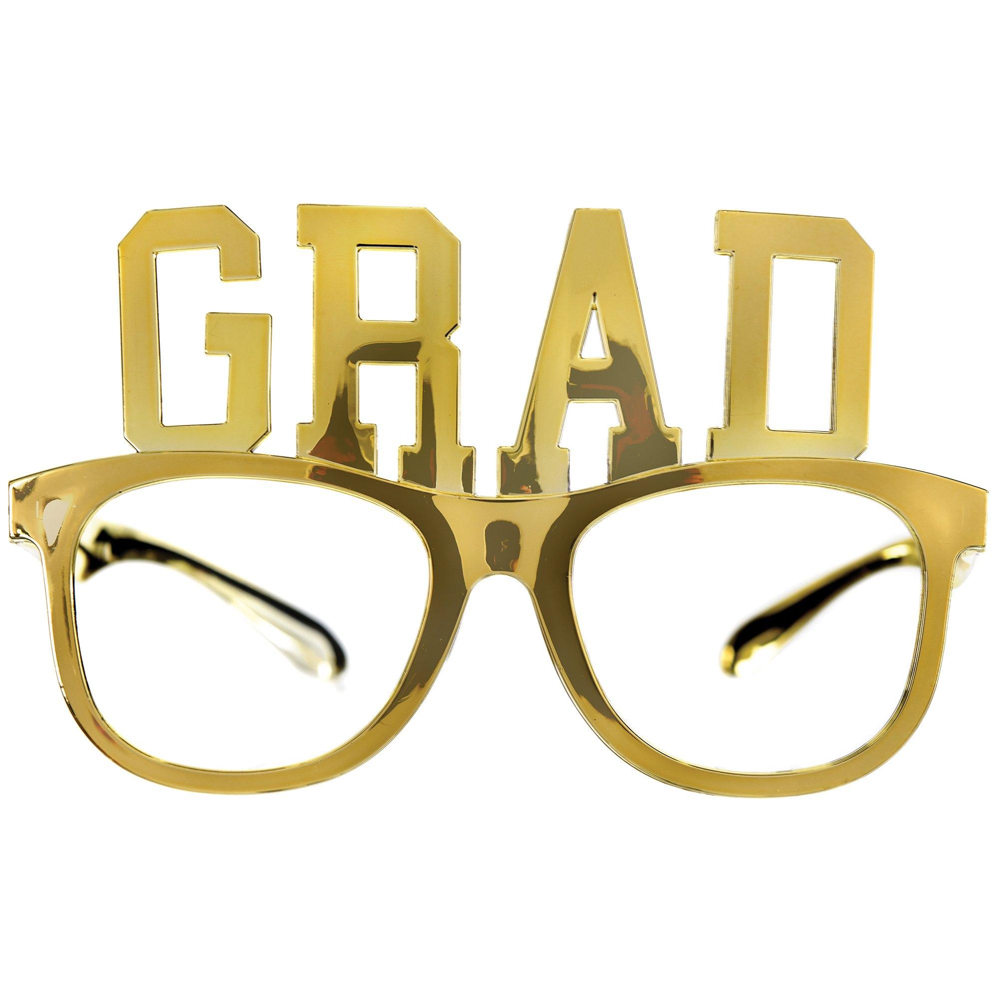 Metallic Gold Grad Plastic Glasses, 10ct