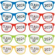 Multicolor Class of 2024 Graduation Plastic Glasses, 10ct