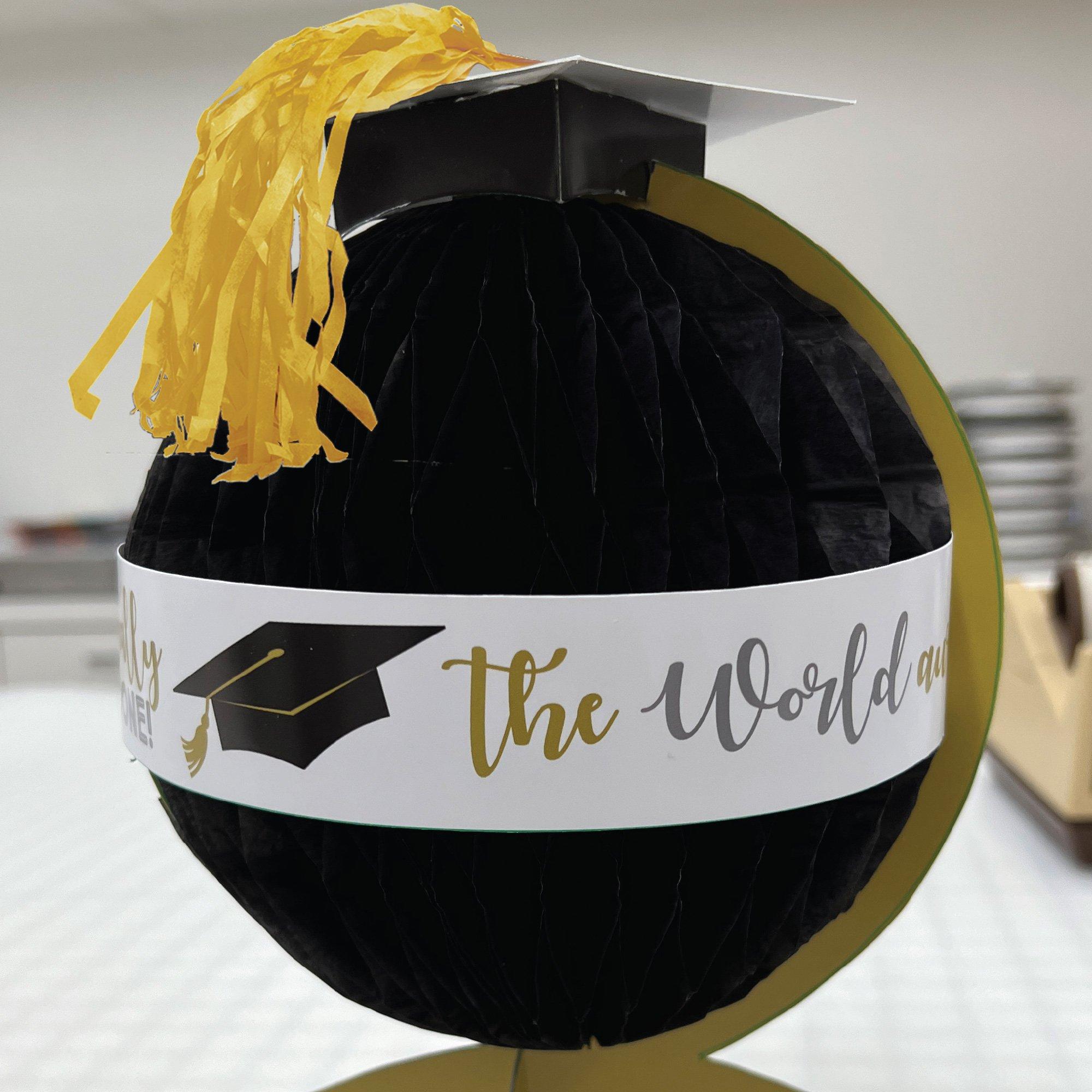 Globe Graduation Honeycomb Centerpiece, 10.5in