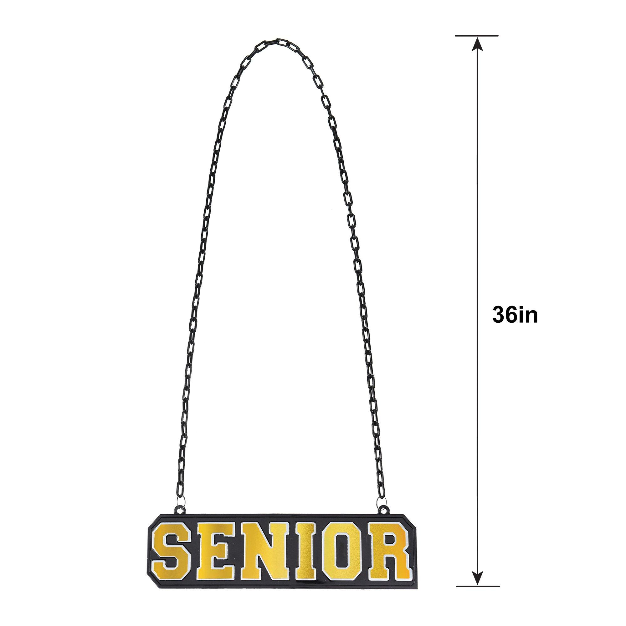 Metallic Gold Senior Graduation Necklace, 16in