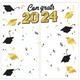 Metallic Gold & Black Congrats 2024 Graduation Plastic Scene Setter, 5.4ft  x 5.4ft
