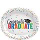 Multicolor Congrats Graduate Oval Paper Plates, 12in x 10in, 20ct - Colorful Future