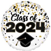 Confetti Class of 2024 Graduation Foil Balloon, 18in