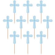 Blue Cross First Communion Party Picks, 4.12in, 36ct