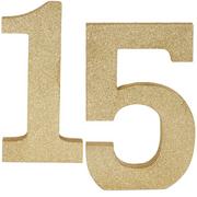 Glitter Gold 15 Fiberboard Sign Kit, 9in, 2pc
