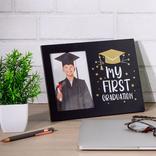 Black & Gold My First Graduation MDF Picture Frame, 9.44in x 7.28in