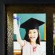 Black & Gold Then & Now Plastic Graduation Picture Frame, 10.95in x 9.17in