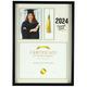 Black Class of 2024 Congrats Grad Plastic Diploma, Portrait & Tassel Frame, 13.38in x 18in