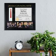 Black 2024 Graduate Plastic Diploma, Picture & Tassel Frame, 18.1in x 15.7in