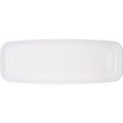White Plastic Long Rectangular Platter, 6.5in x 17.5in