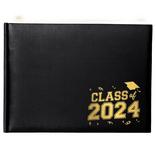 Black 2024 Graduation Paper Guest Book, 8.25in x 6.1in