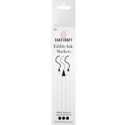 Cake Craft Edible Black Markers, 3ct