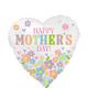 Satin Daisy Chain Happy Mother's Day Heart Foil Balloon, 18in