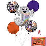 Haunted House Halloween Foil Balloon Bouquet with Candy, 7pc