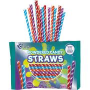 Clever Candy Powdered Candy Straws, 6.5oz, 100pc - Cherry, Grape, Orange & Tropical Punch