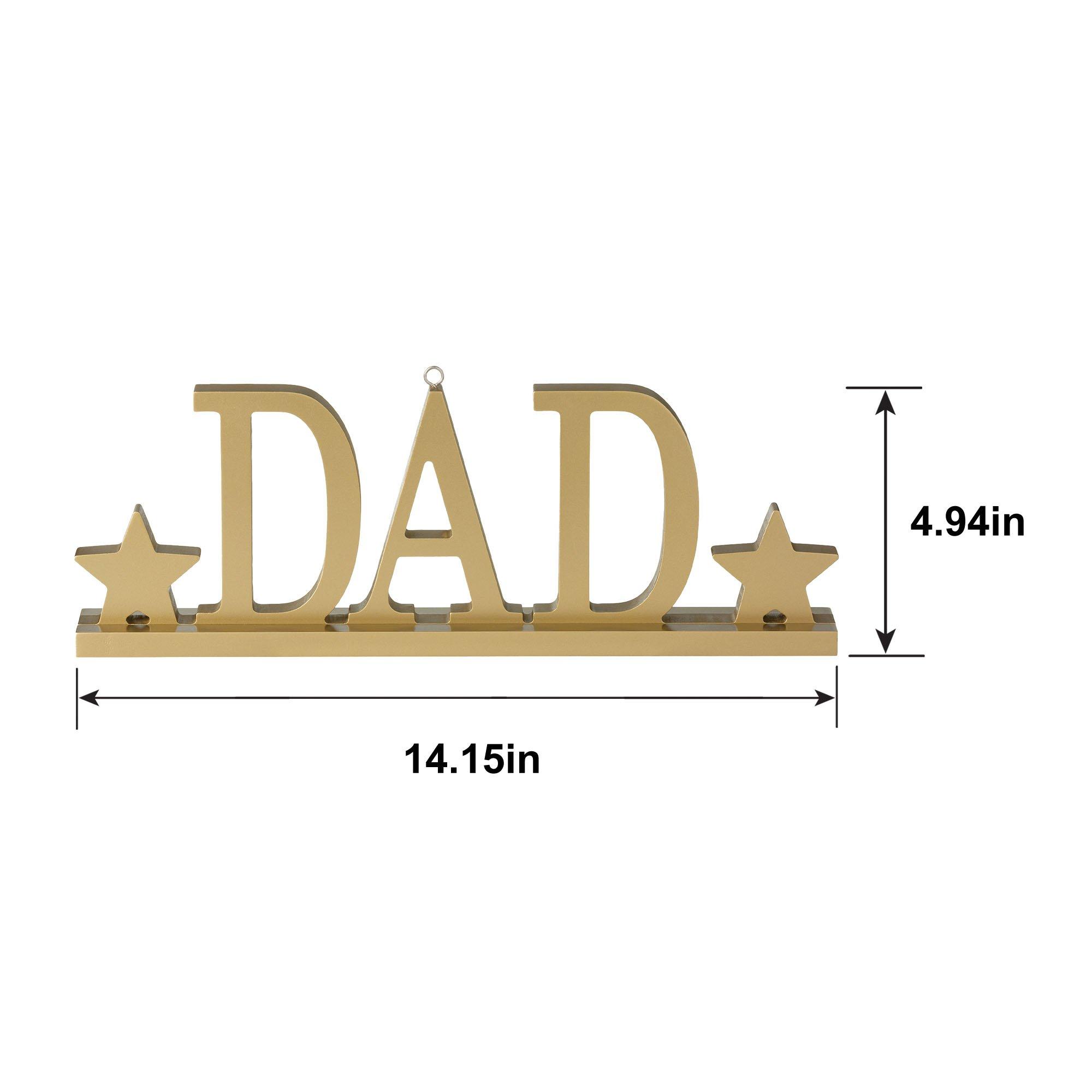 Gold Dad MDF Phrase Balloon Weight, 14.15in x 4.94in