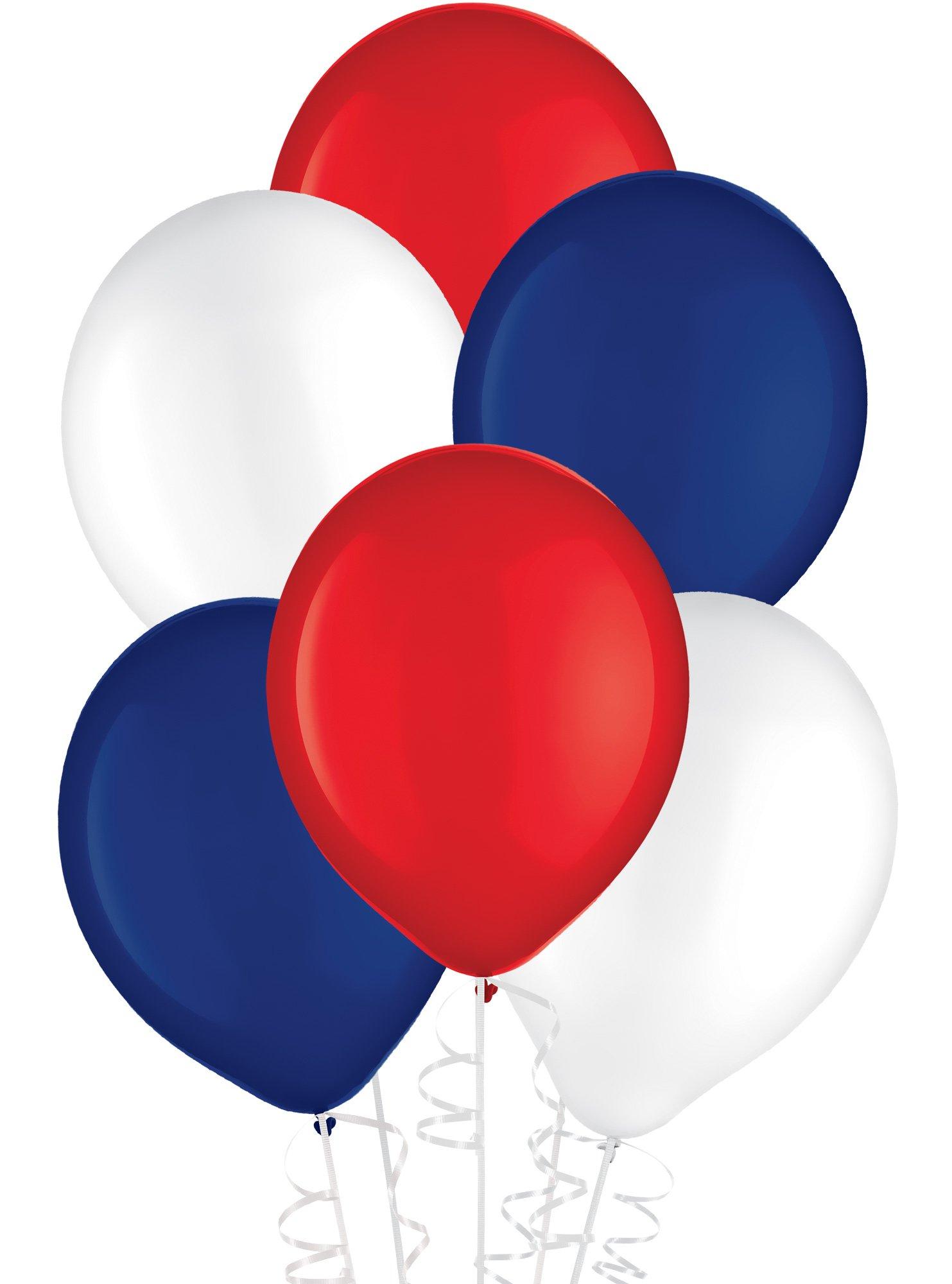 15ct, 11in, Patriotic 3-Color Mix Latex Balloons