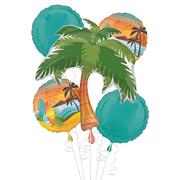 Beach Life Palm Tree Foil Balloon Bouquet, 5pc