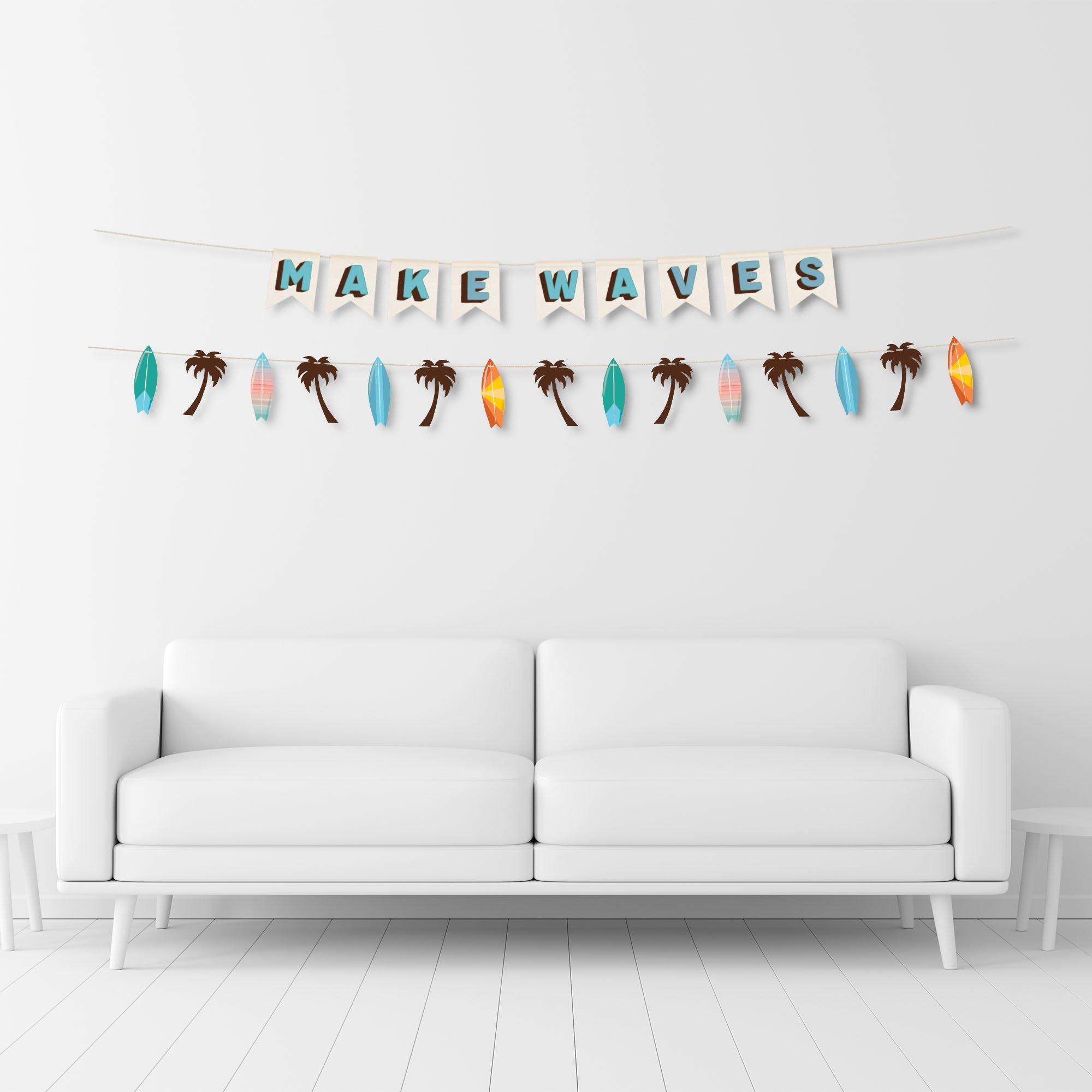 Beach Life Make Waves Canvas & Cardstock Banner Set, 10ft, 2ct