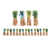 Beach Life Fabric & Raffia Palm Leaves Tassel Garland, 10ft