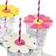 Throwback Summer Cardstock Drink Toppers & Paper Straws, 12 Sets