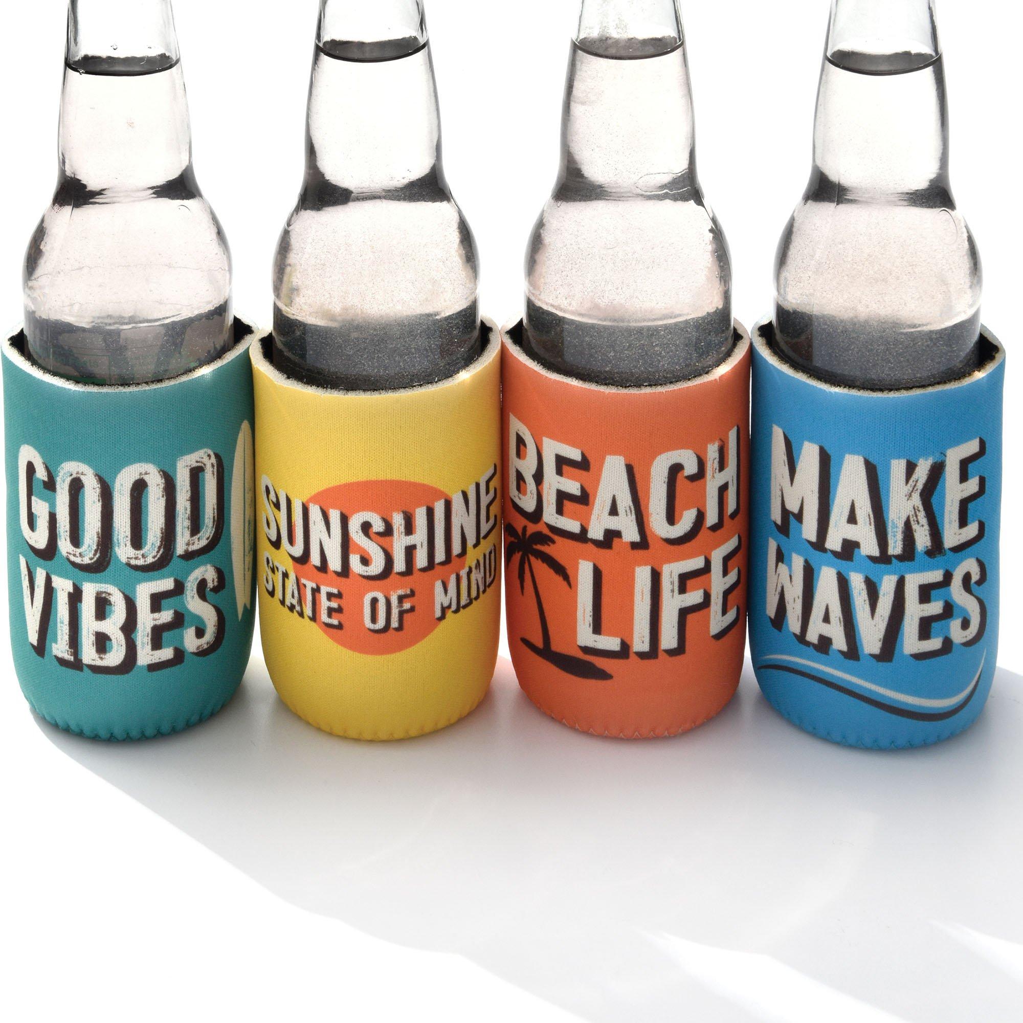 Beach Life Foam Drink Coozies, 4.25in, 4ct