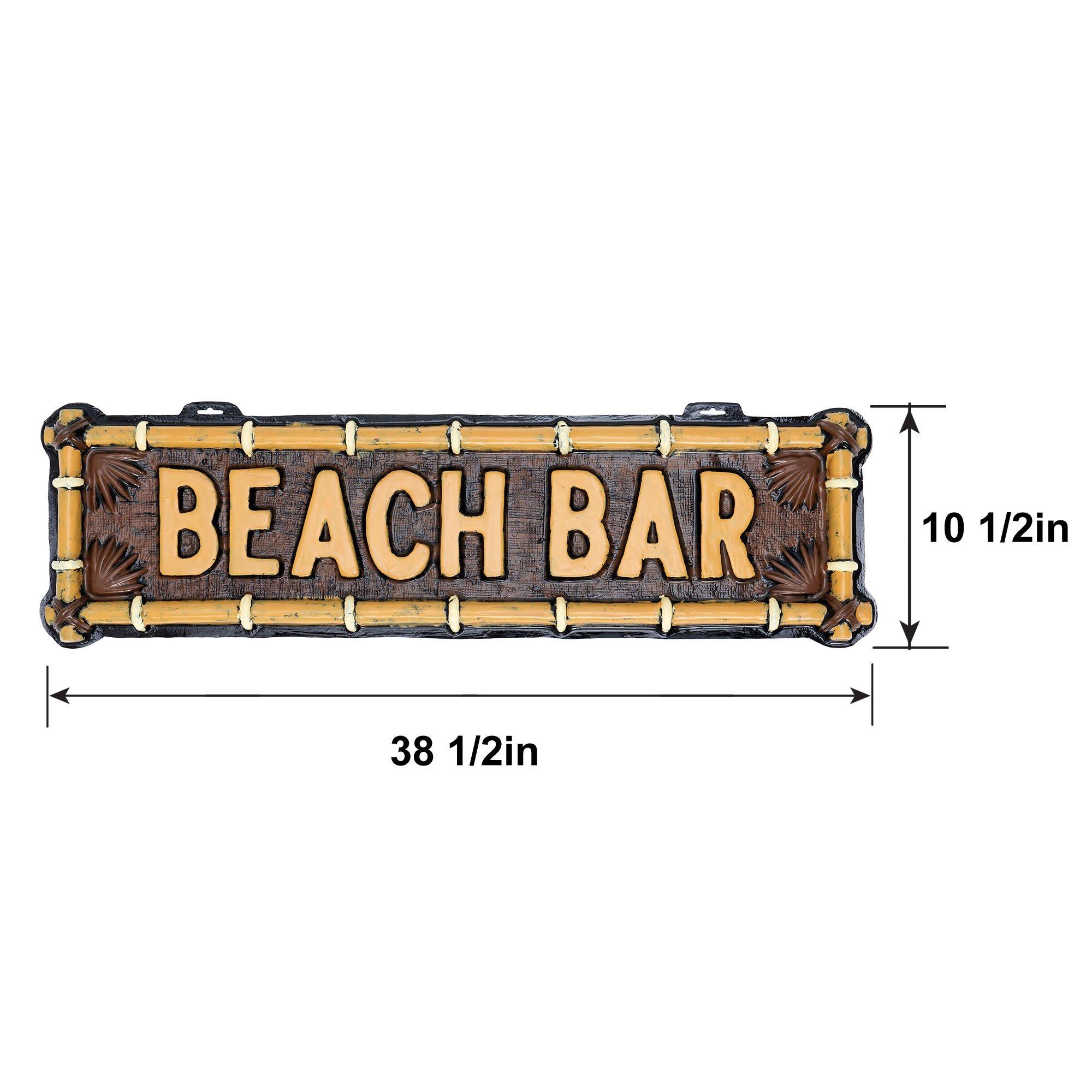 Summer Beach Bar Vacuform Plastic Sign, 38.5in x 10.5in