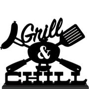 BBQ Grill & Chill MDF Standing Sign, 18in x 13.9in