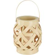 Summer Naturals Woven Plastic LED Lantern, 5.5in x 5.5in