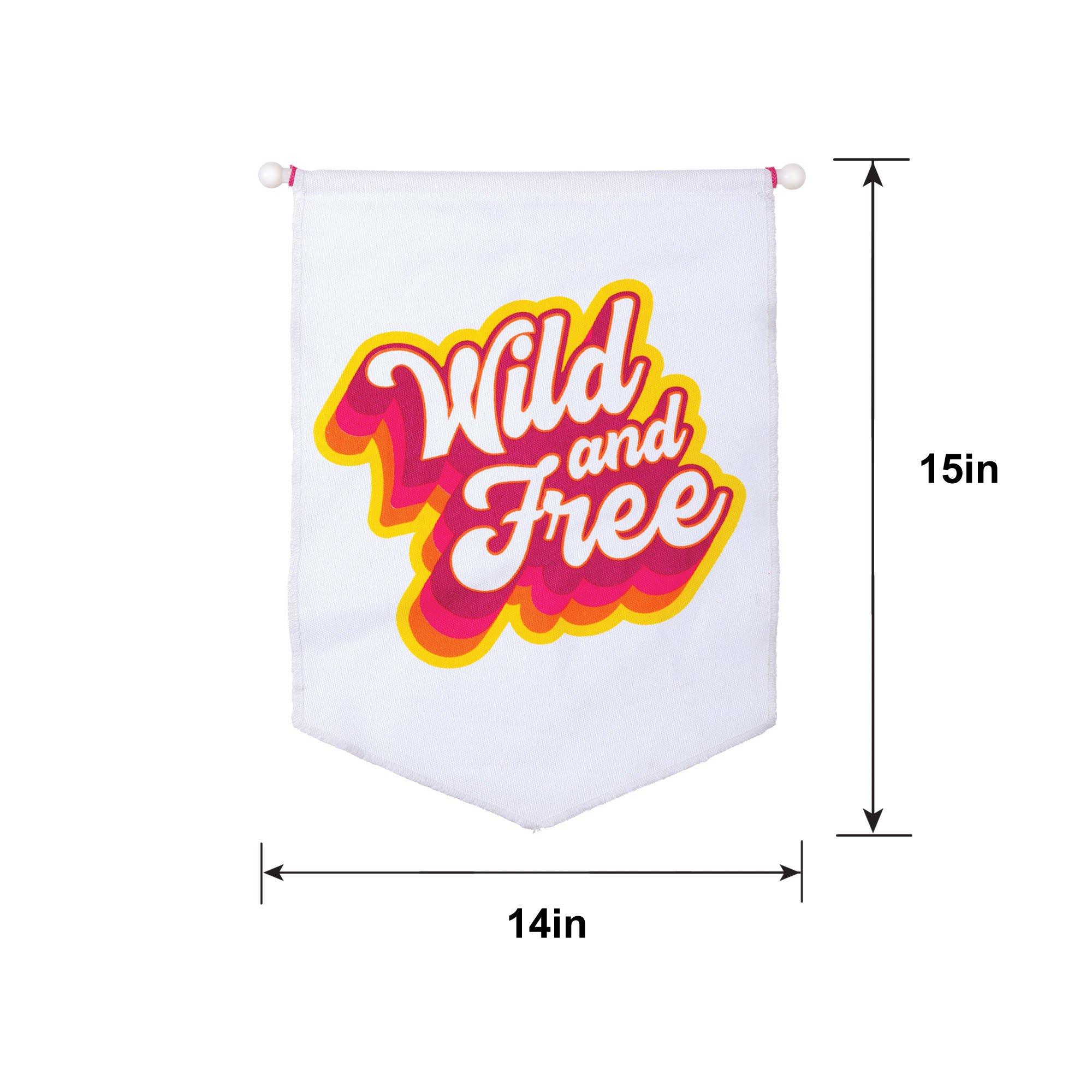 Wild & Free Canvas Sign, 14in x 19in - Throwback Summer