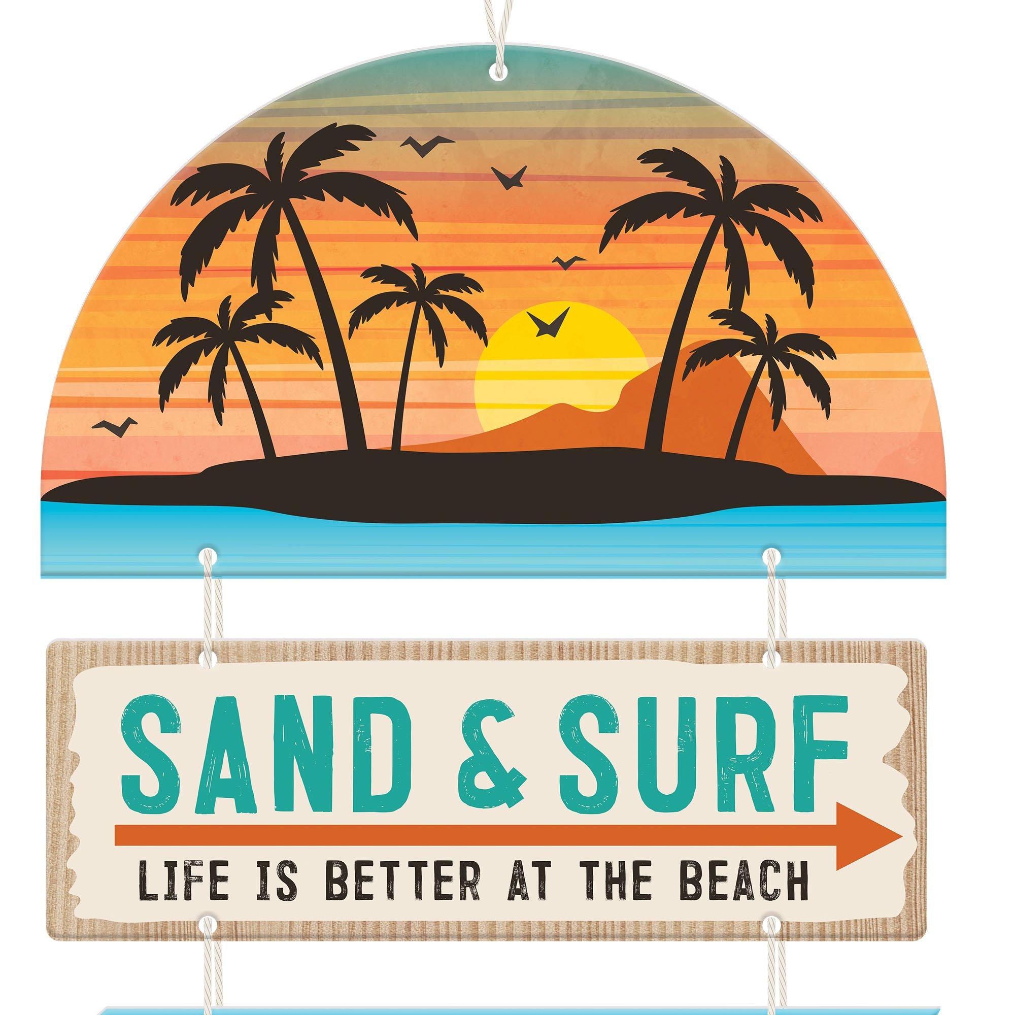 Beach Life MDF Stacked Sign, 14.3in x 22in