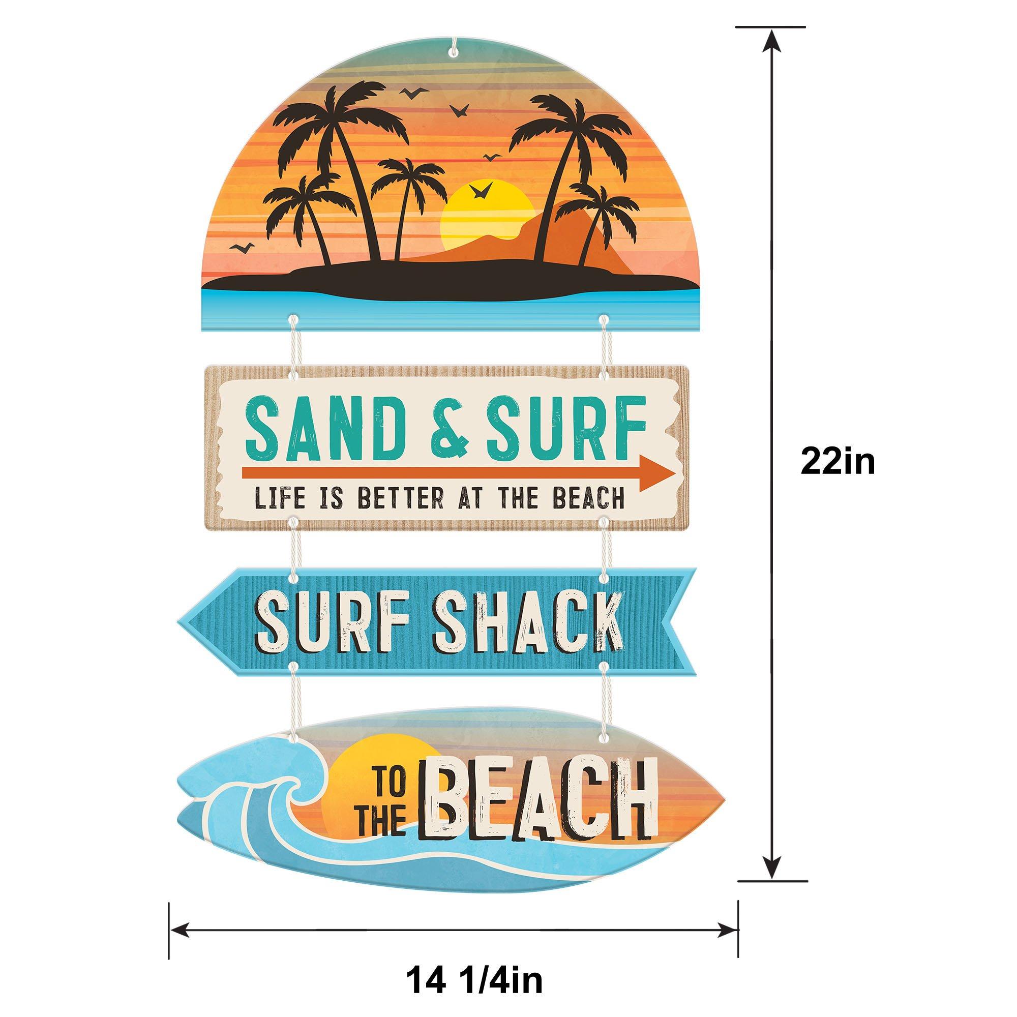 Beach Life MDF Stacked Sign, 14.3in x 22in