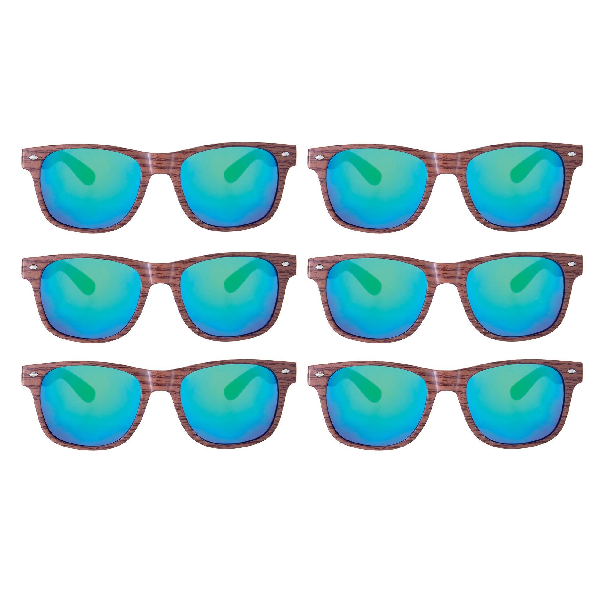 Faux Wood Plastic Sunglasses, 6ct - Beach Life