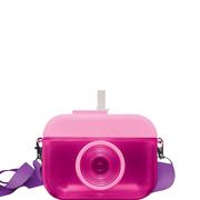 Pool Party Camera Plastic Cup with Strap & Straw, 13oz