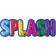 Pool Party Splash Cardstock & Foil Confetti Sign, 27in x 8.75in