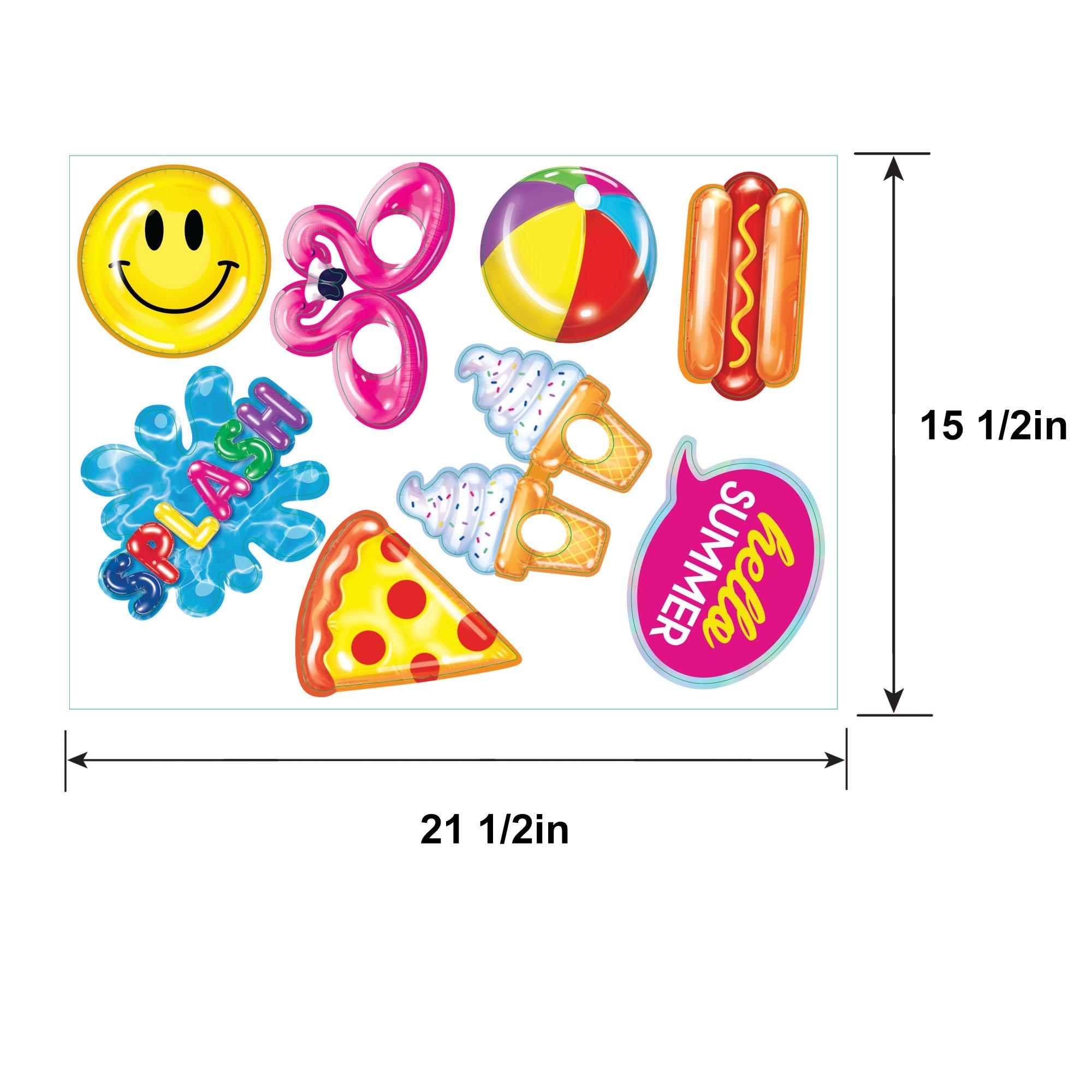 Pool Party Cardstock & Plastic Photo Booth Props, 8pc