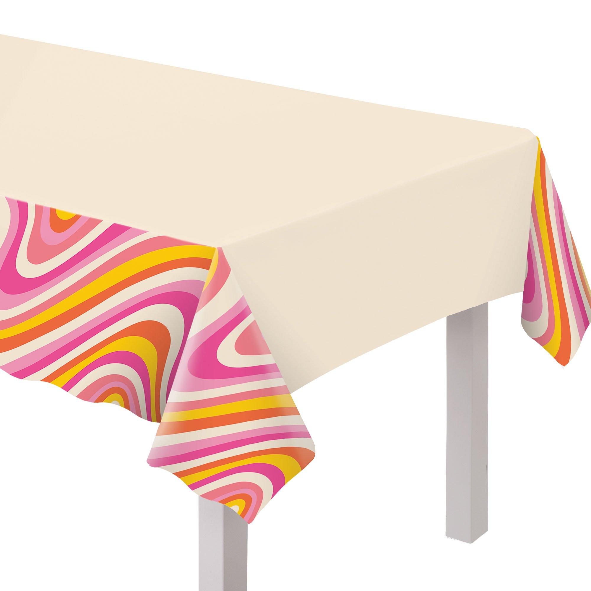 Throwback Summer Plastic Table Cover, 54in x 102in