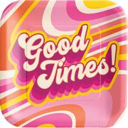 Good Times Square Paper Dinner Plates, 10in, 20ct - Throwback Summer