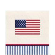 Americana Stripe Paper Lunch Napkins, 6.5in, 16ct