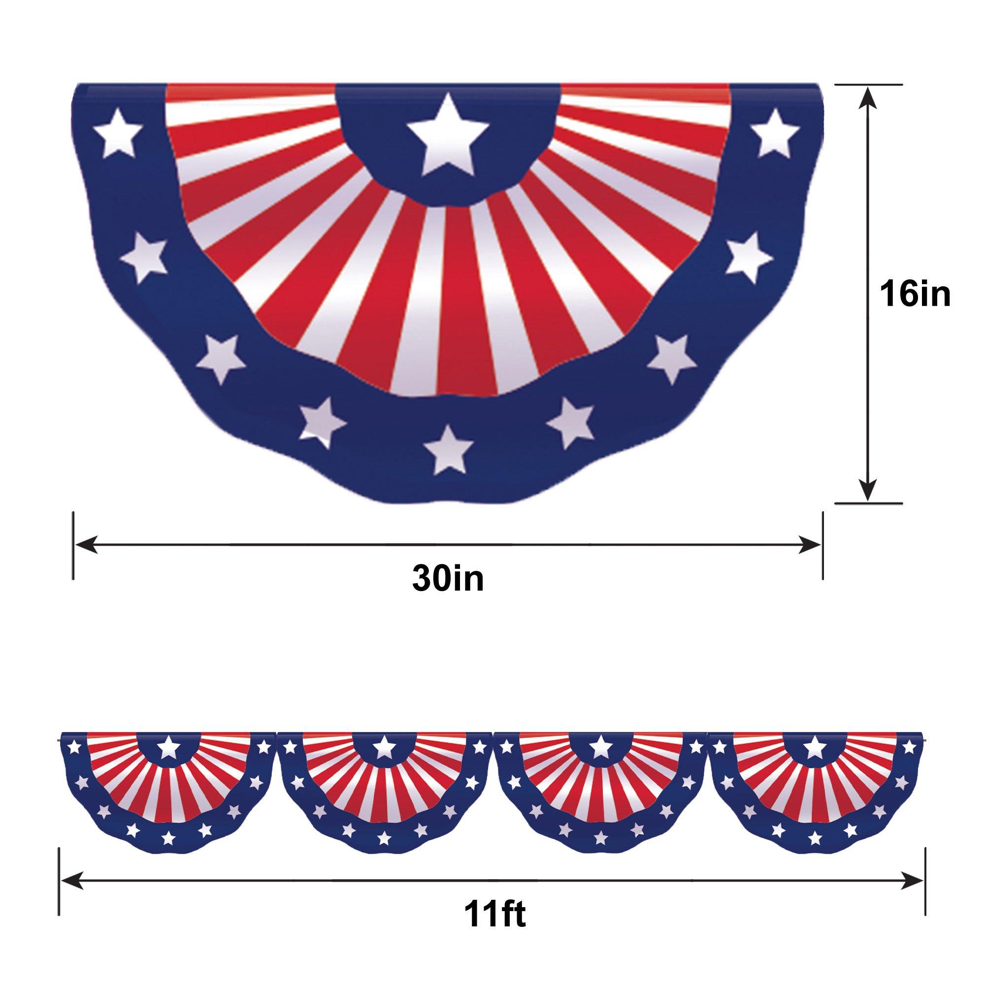 Patriotic Fabric Bunting, 11ft x 1.6ft