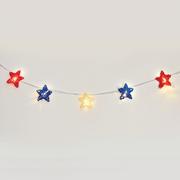 Patriotic Rattan Star LED String Lights, 5.4ft
