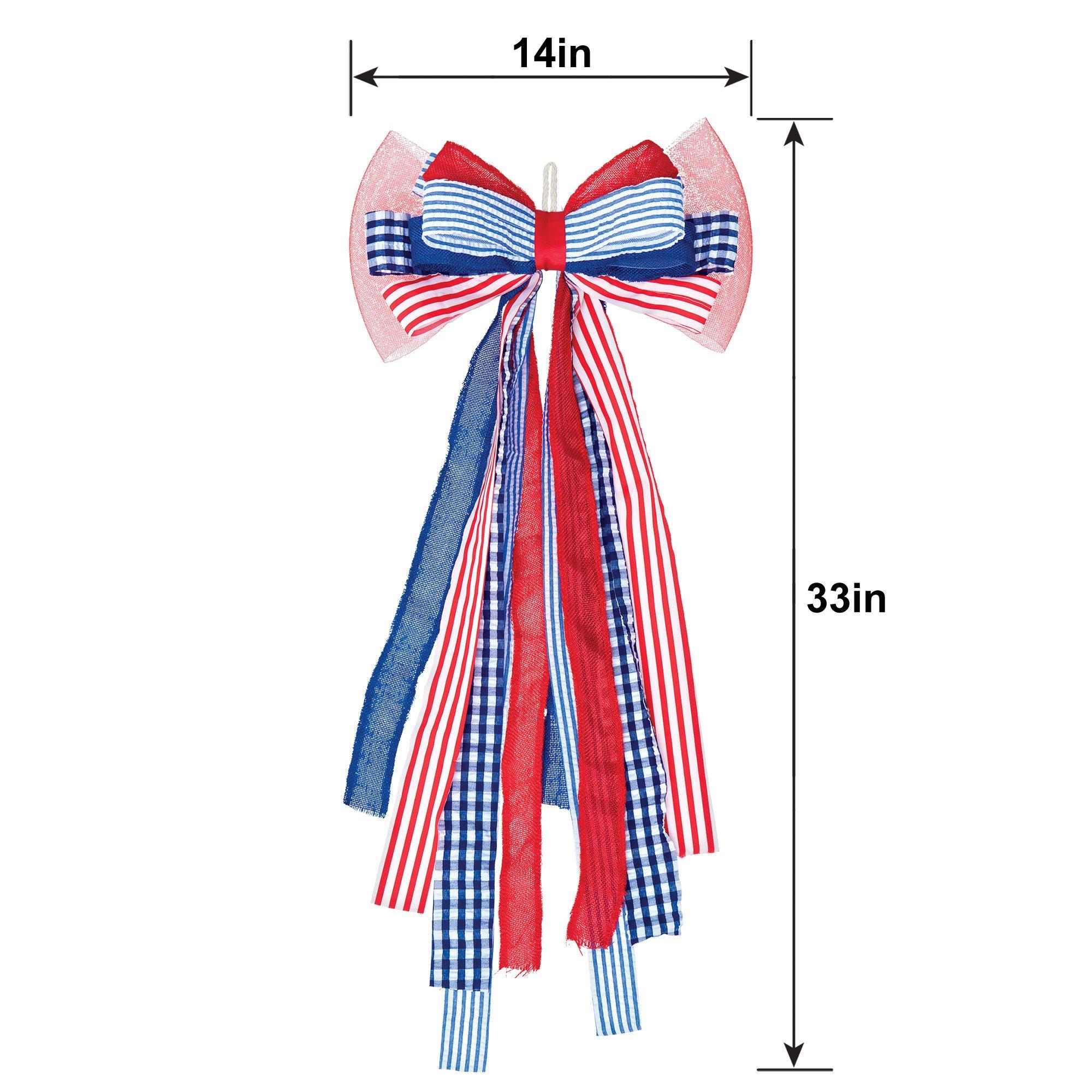 Patriotic Fabric Bow, 18in x 33in